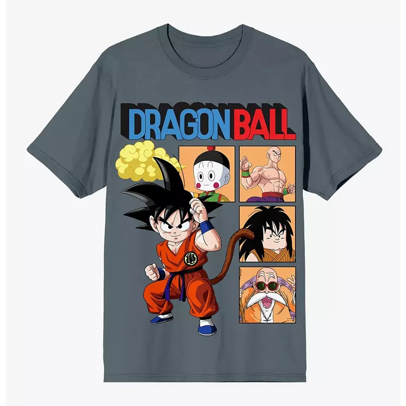 Dragon Ball 2026 Heißes neues Sommer-japanisches klassisches Cartoon-Anime-Übergroßes High-Street-Vintage-Kurzarm-T-Shirt mit lockerer Passform