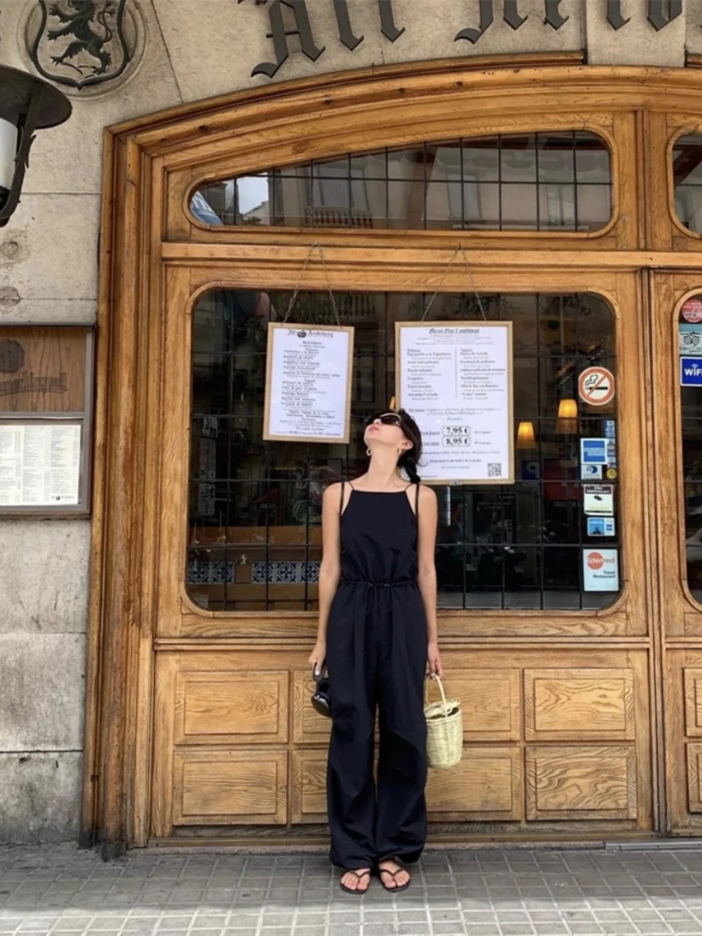 

Loose Pure Color Vest And Pant Suit Women's Dongdaemun High Waist Long Pants Commute Sle Summer Collection