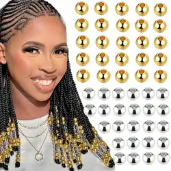 50Pcs Dreadlocks Beads Hair Braid Rings ,Hair Clips Dread Locks Hair Braiding Metal Cuffs Decoration/Accessories Jewelry