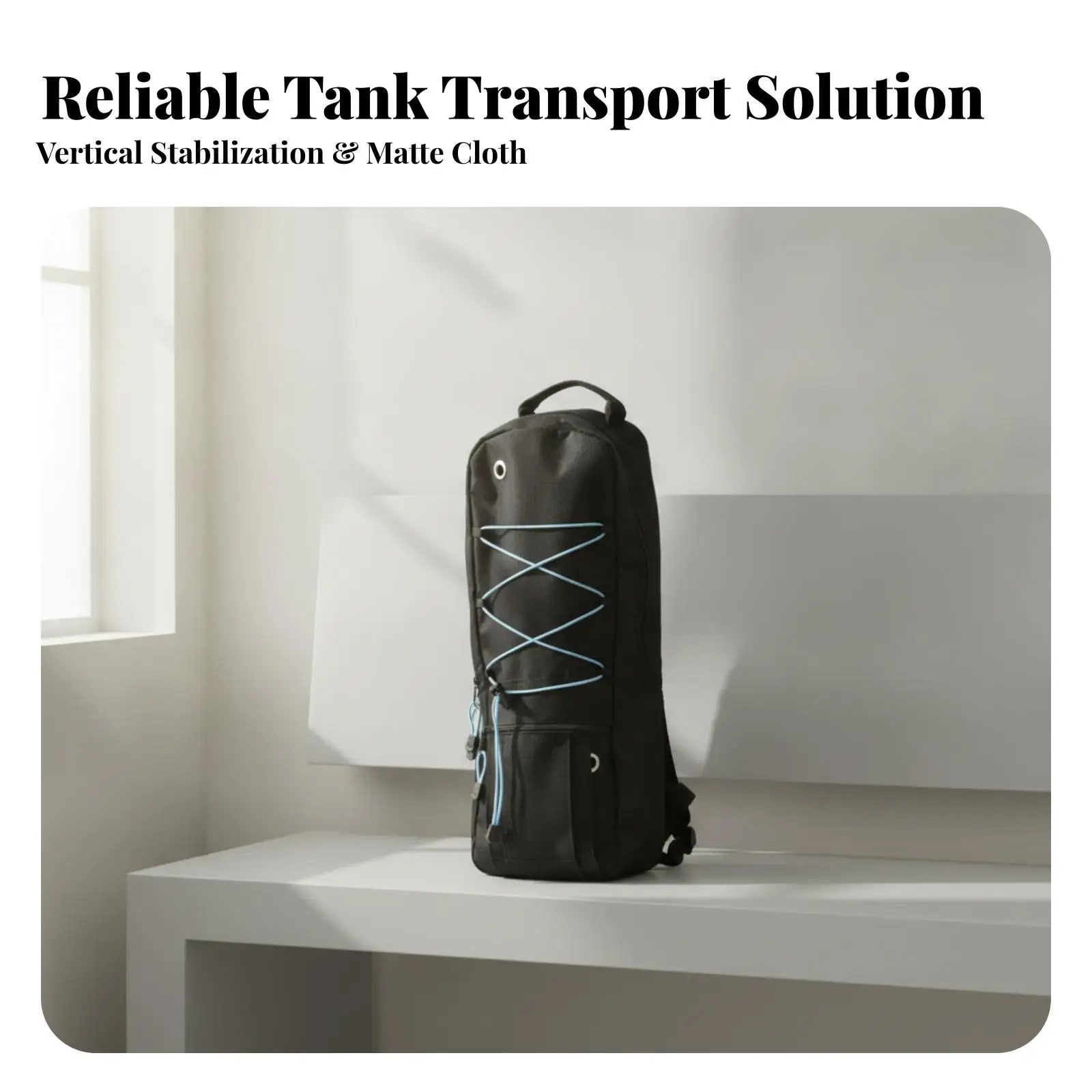 Cylinder Holder Backpack for Oxygen Supply with Padded Shoulder Straps and Front Pouch