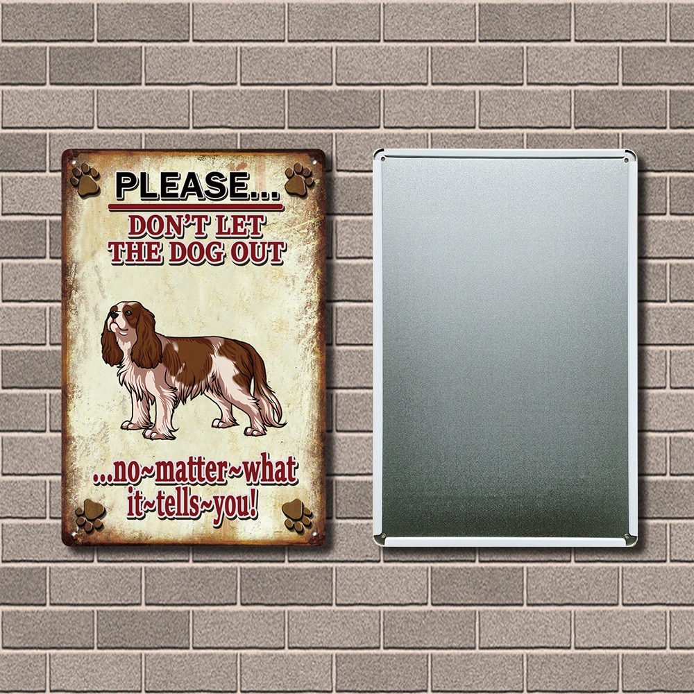 [Kelly66] attenzione Cavalier King Charles Spaniel Dog Rules Tin Poster Art Metal Sign Home Decor Painting 20*30 CM Size Dy296