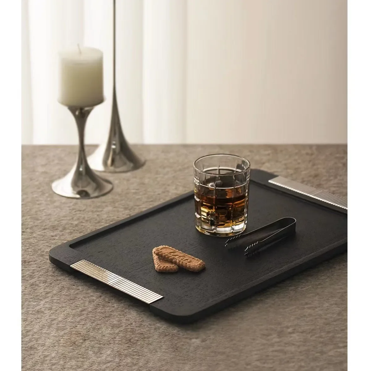 HYS light luxury tray simple wind wood storage practical creativity simple home tray