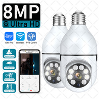 E27 Bulb WIFI Camera Night Vision Surveillance Cameras 8MP Automatic Human Tracking 4X Digital Zoom Video home Security Monitor