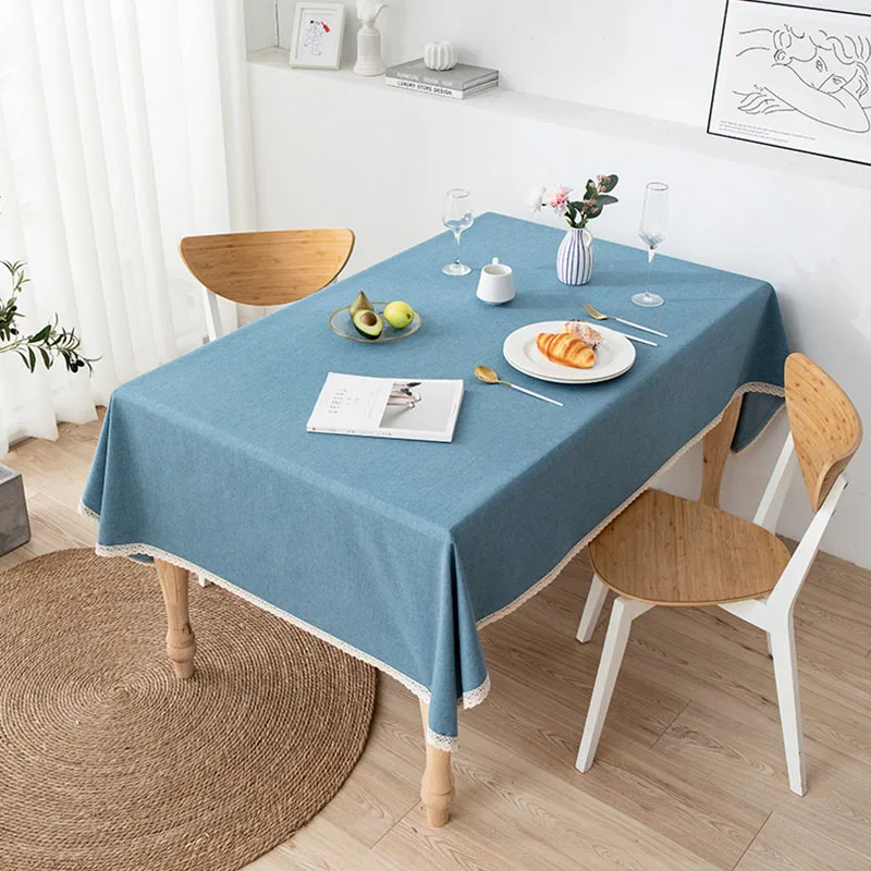 Waterproof and Oil-Proof Tablecloth for Coffee Table Cotton and Linen Rectangular Tablecloth, Fresh, Anti-Scalding, High Quality