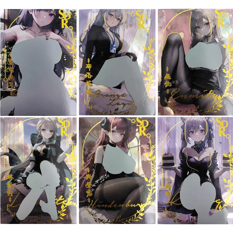 Anime Goddess Story Black Stockings Series Scratch Card Bronya Zaychik Kujou Sara Raiden Mei Children's toys Board game card