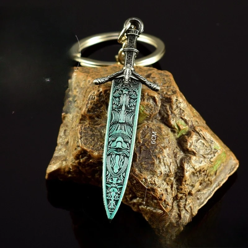 6cm Lazulite Sword Broadsword Damascus Great Sword Keychain Sacred Moonlight Greatsword Game Peripheral ModelRoom Decoration Toy