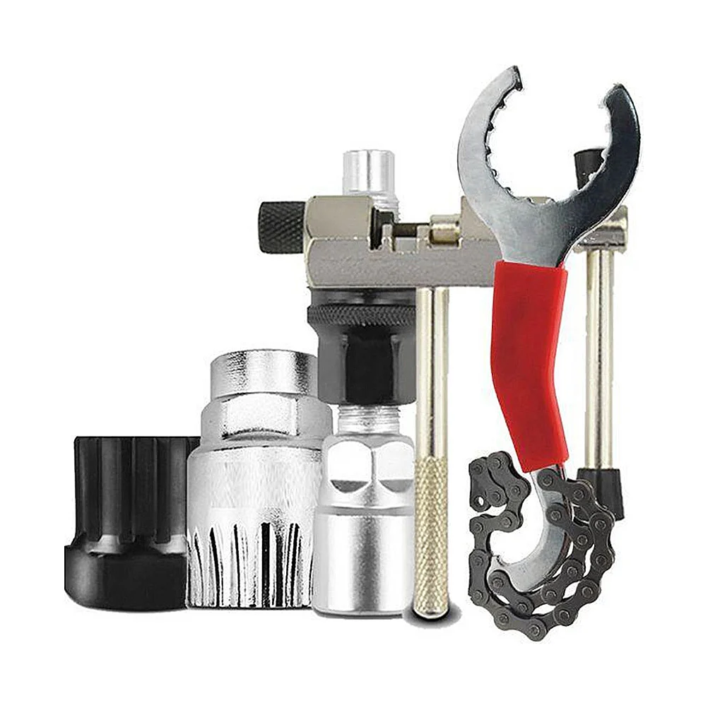 

1Set Bike Repair Tool Kit Multi Functional Chain Repair Parts Portable Flywheel Crank Puller Universal Mountain Road Folding