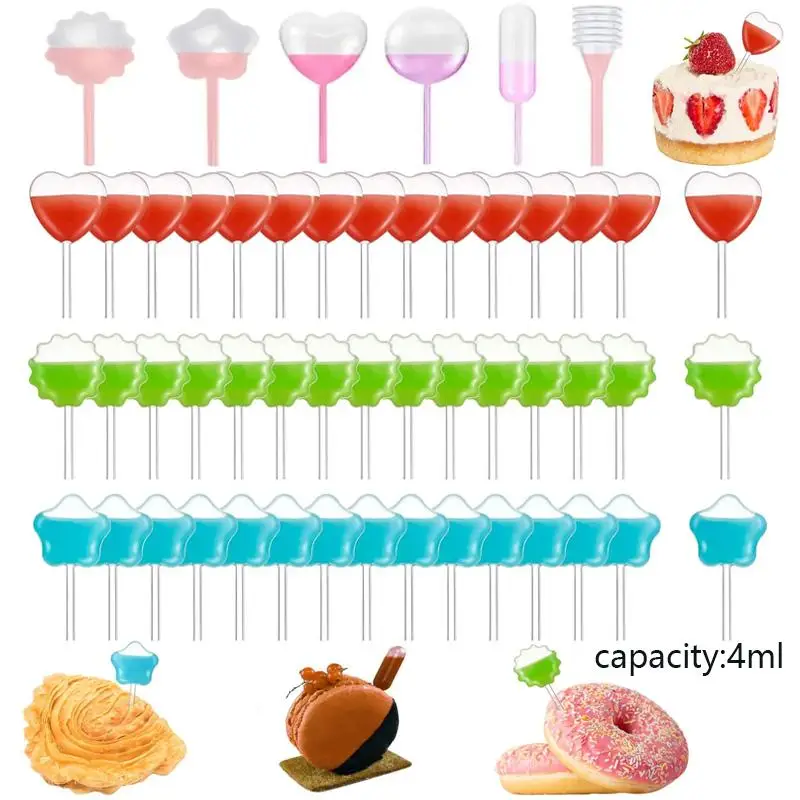 50-100pieces of 4mm mini squeeze dessert pipette, disposable plastic dropper for cupcake and desserts