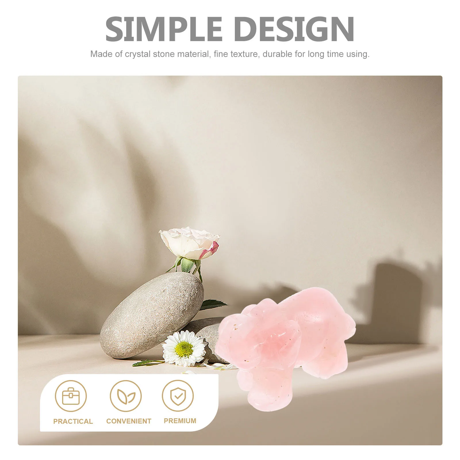 

Crystal Elephant Statue Clear Praying Gesture Compact Desktop Garden Home Office Decoration Animal Crystal Craft