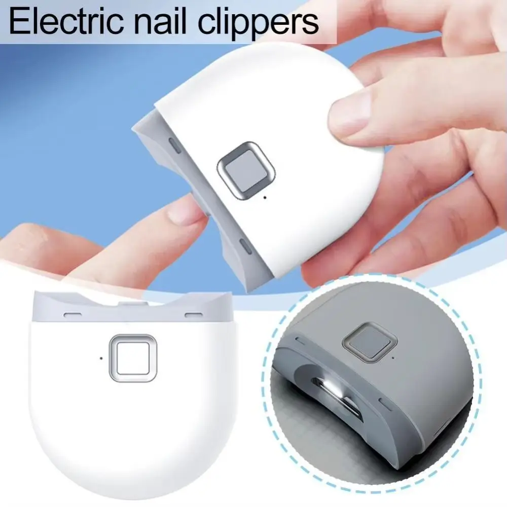 

2 In 1 Electric Nail Clipper with LED Light Anti-Splash Nail Polishing Grinder Portable USB Charging Automatic Nail Trimmer