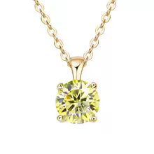 Classic Yellow Gold Cubic Zirconia Pendant 18K Silver Plated - Gold Lemon Yellow