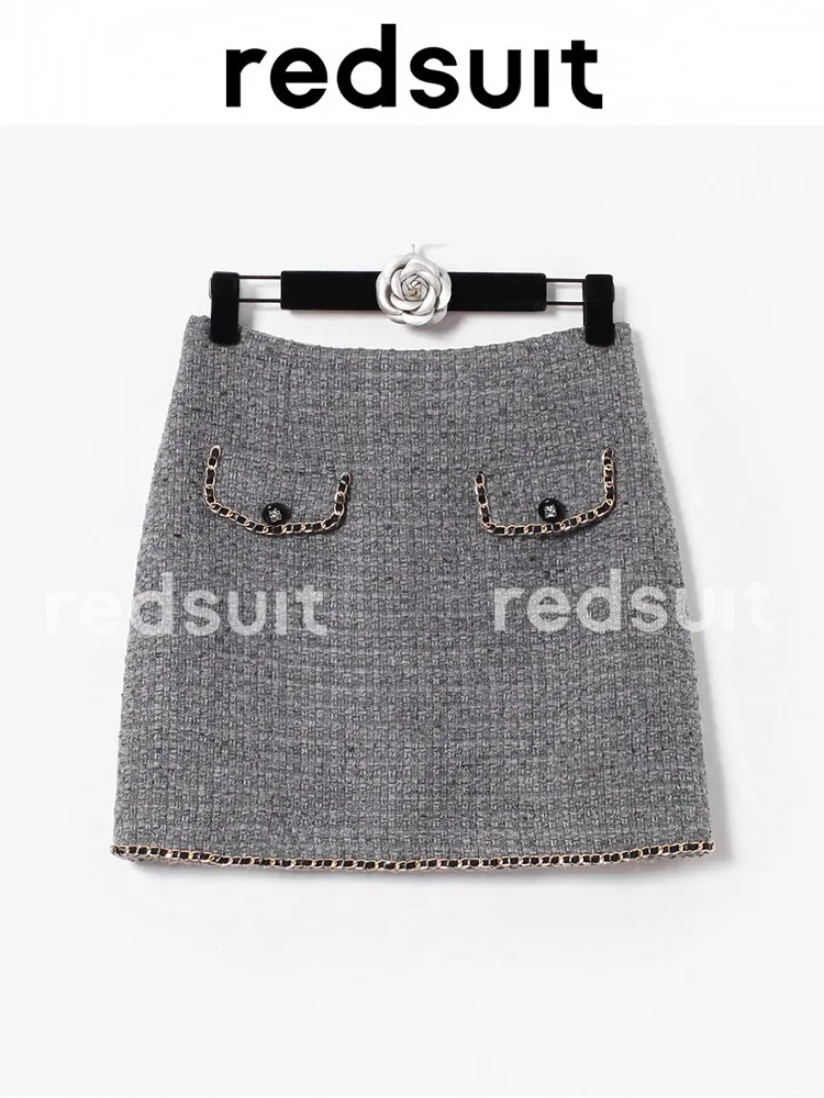 New Heavy duty gray coarse woolen woven metal lace slimming half skirt