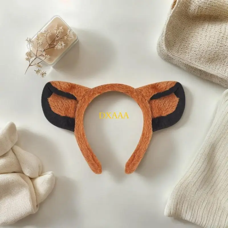 DXAA Kid Lion Tail with Lion Ear Headband Nose Gloves Skirt Bowtie for Halloween