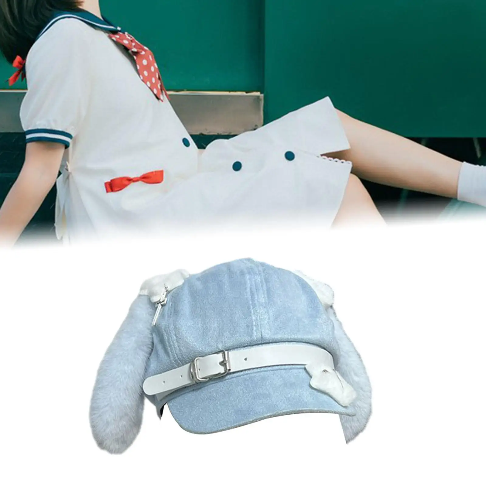 قبعة بيريه على شكل آذان الجرو، فستان فاخر ناعم عصري، قبعة لوليتا بيريه #4