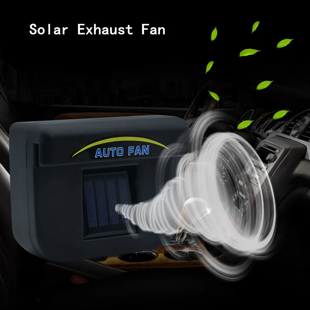 Solar Powered Car Window Windshield Auto Air Vent Cooling Fan Cooler Radiator Air Conditioner Ventilation Energy Conservation 