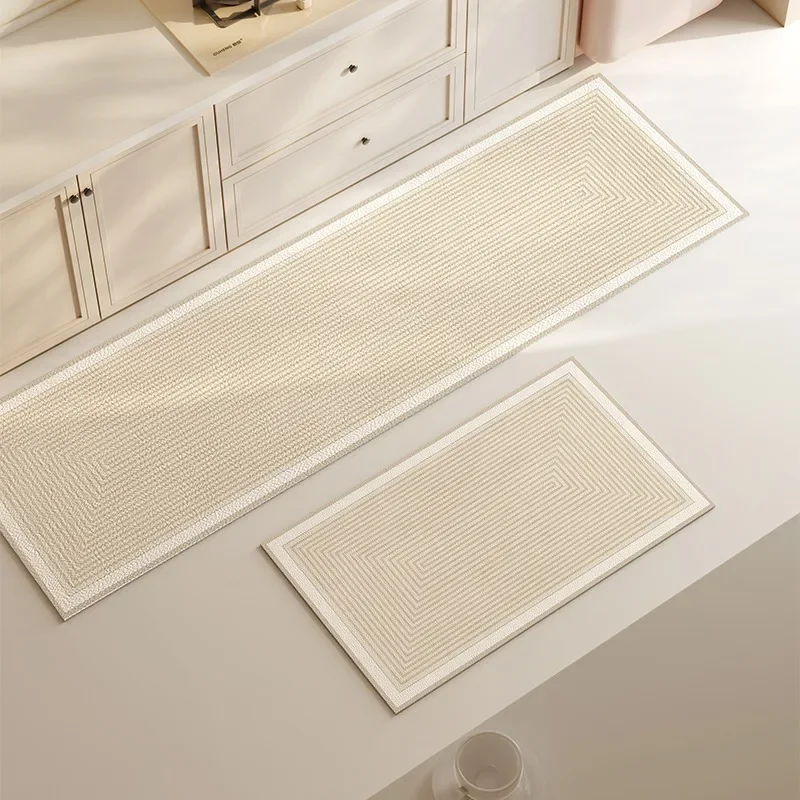 

Kitchen Floor Mat Non-slip Oil-proof Carpet Leather Waterproof Foot Mats Wipeable Long Rug Home Decoration 주방바닥매트 pvc매트