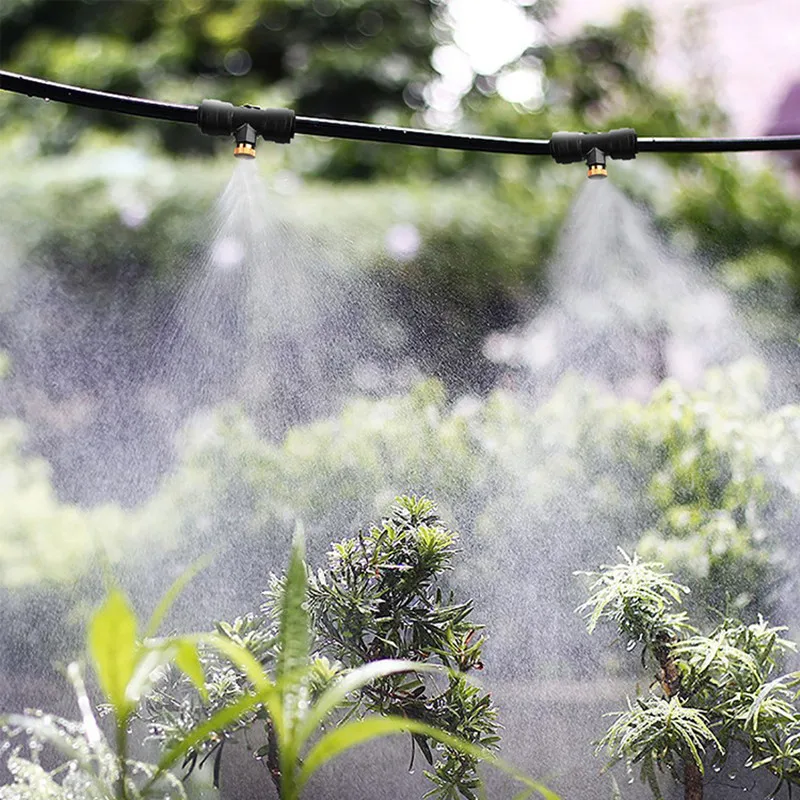 Cooling Water Fog Mist Sprayer Irrigation System Garden Outdoor Trampoline Sprinkler Kit Spray for Plants Home