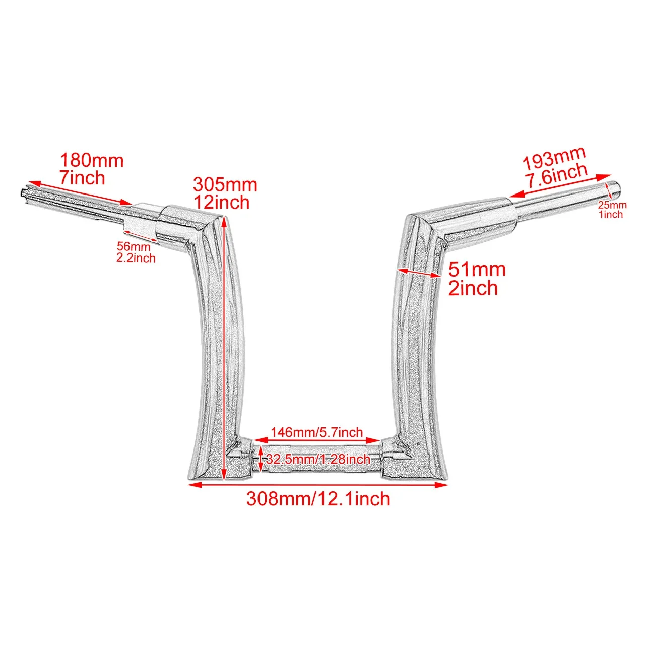 Suitable for Harley 883 glide 12 inch 14 inch 16 inch handlebar Z drag rod integrated modified handlebar bold master handle