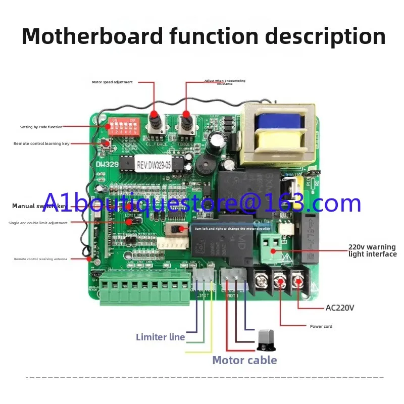 329 slow start and stop remote control main board door opener automatic door motor controller universal board linear translation