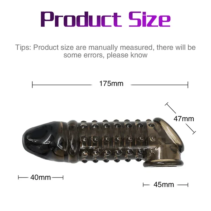 Thorn Wolf Tooth Penis Cover for Penis Thicken Reusable Spike Condom Triple Lock Peinis Lengthen Penis Thicken Adult Sex Toys