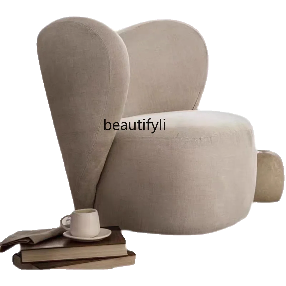 

x11Nordic Fabric Arc Single-Seat Sofa Chair Light Luxury Design Simple Living Room Bedroom Balcony Single Leisure Chair