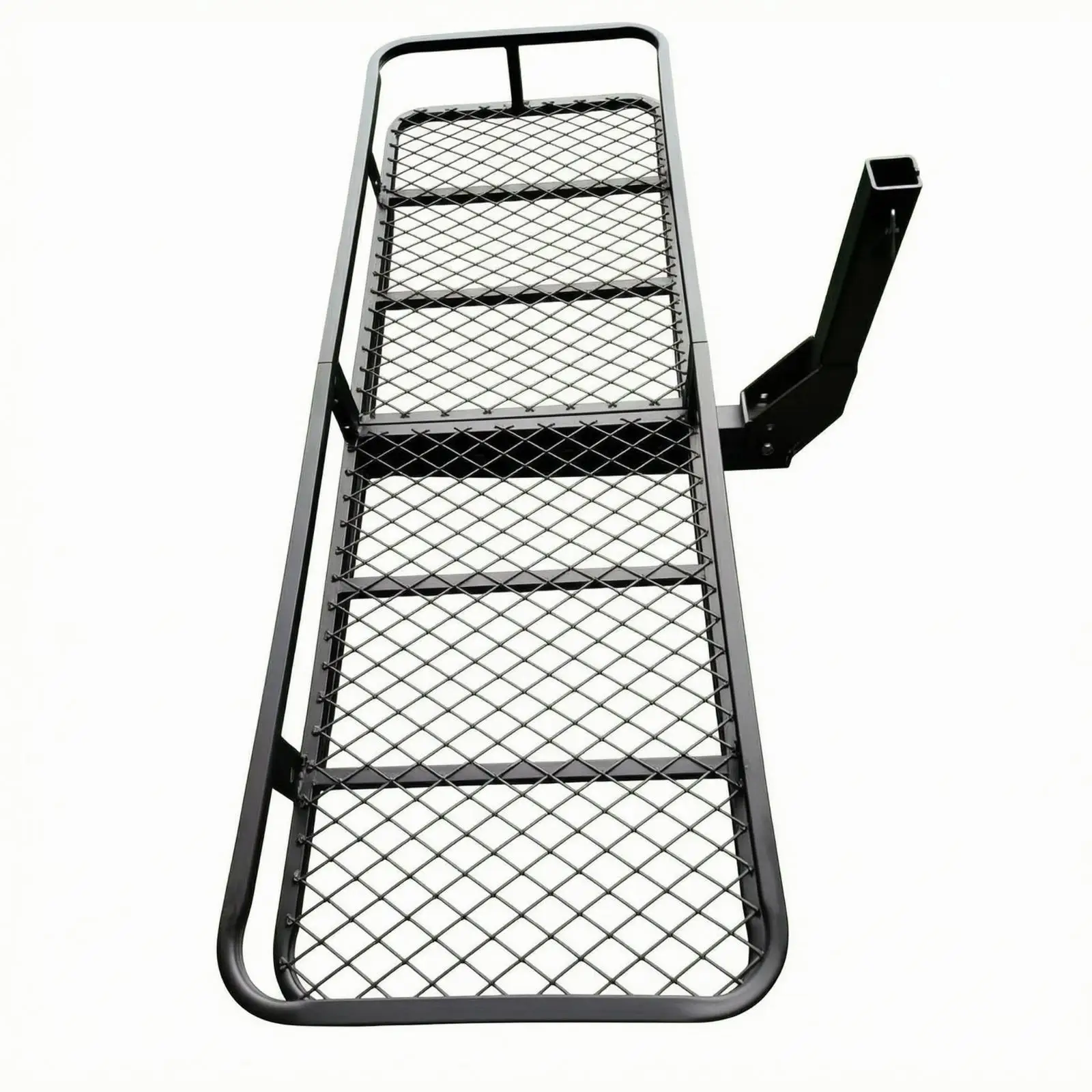 Universal Rear Luggage Rack for Vehicle Carbon Steel Cargo Basket with Raised Rails for Camping Equipment