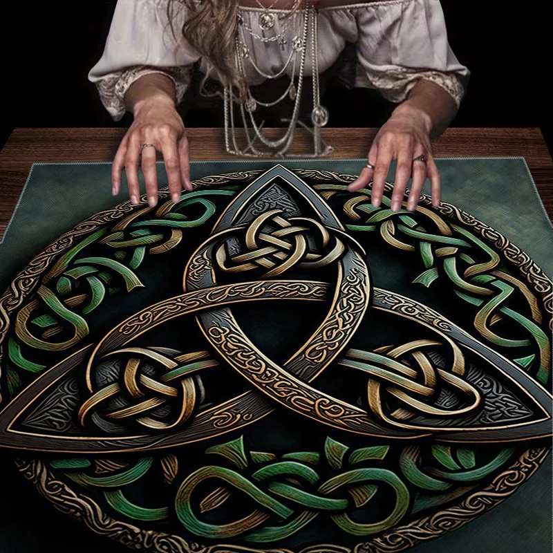 Tarot Clothes for Table Tarot Cloth Astrology Halloween, Christmas, 1 Celtic three-knot printed tarot tablecloth, card mat,
