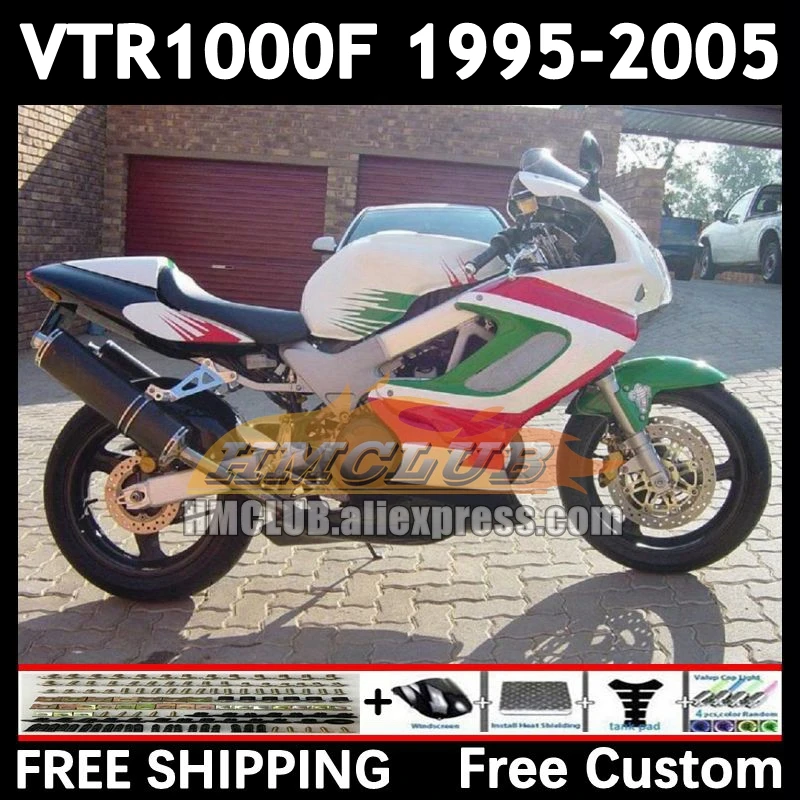 SuperHawk For HONDA VTR1000 F VTR 1000 F 1000F 82No.21 VTR1000F 1995 1996 1997 1998 1999 00 01 02 03 04 white green 05 Fairings