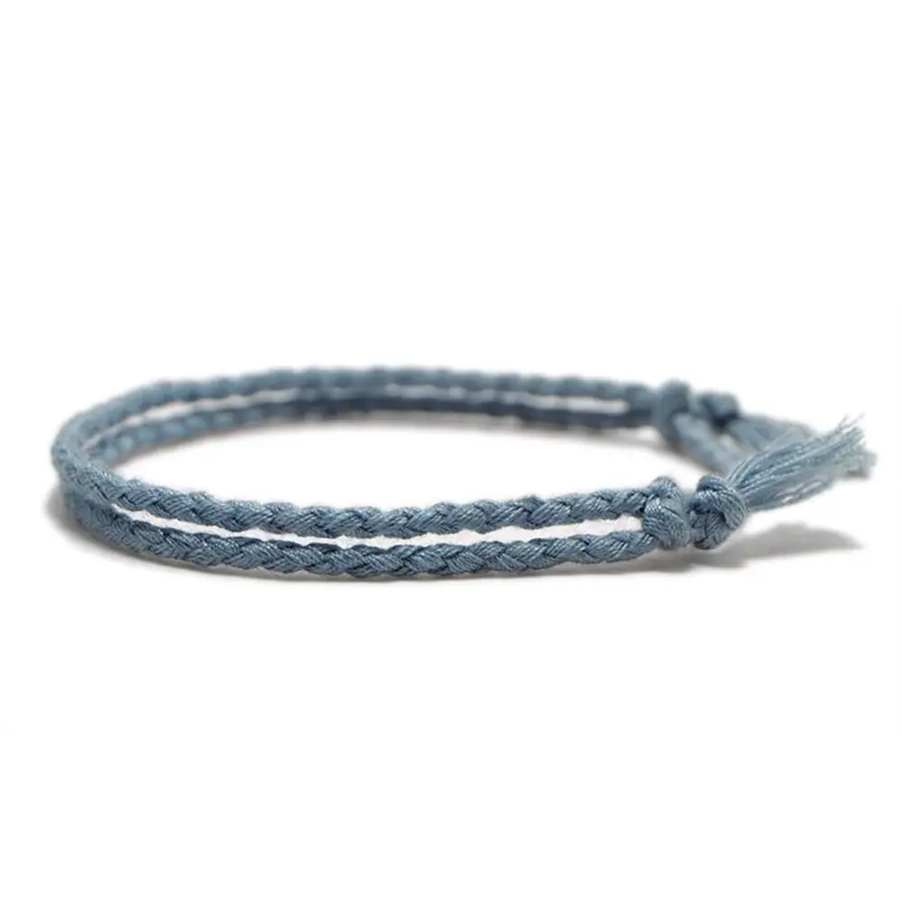 Pulsera de hilo trenzado multicolor, pulsera tejida hecha a mano de algodón para parejas, adorno texturizado, cuerda anudada, amantes de la cuerda de mano