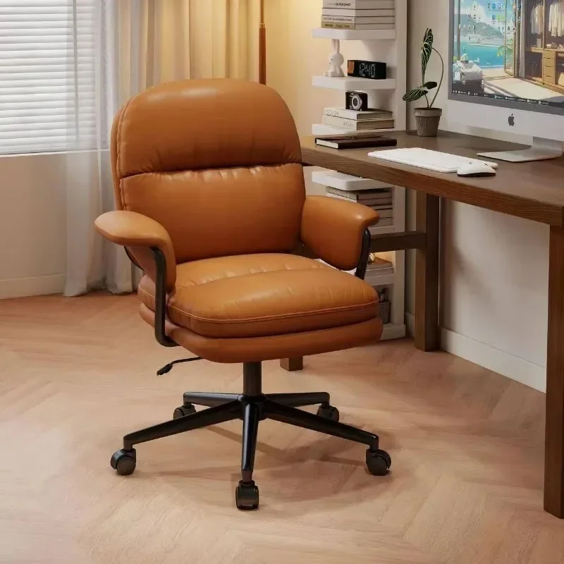 Computer chair comfortable sedentary bedroom retro bread chair reclining study leisure chair business soft chair office chair