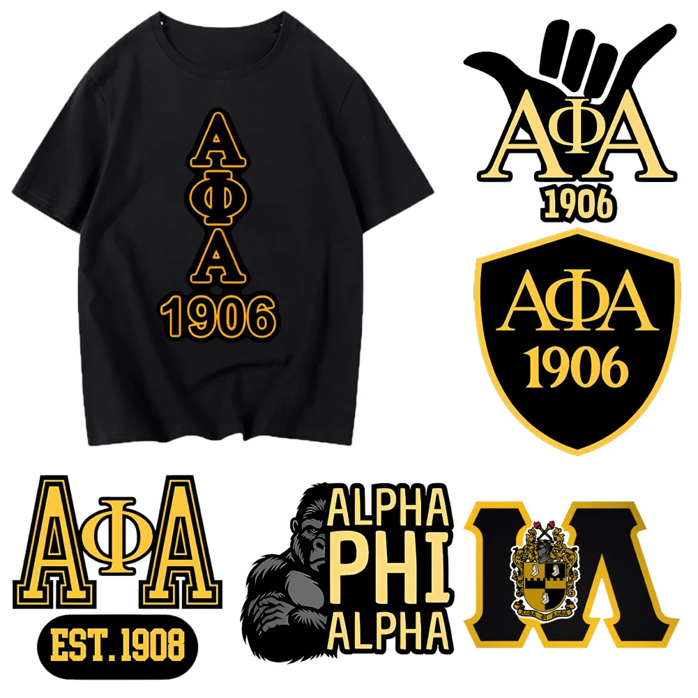 Sorority Alpha Phi ALpha Heat Transfer Sticker Personalized Heat Transfer Vinyl for DIY Clothing Team Uniform T-Shirt Pillow Ca