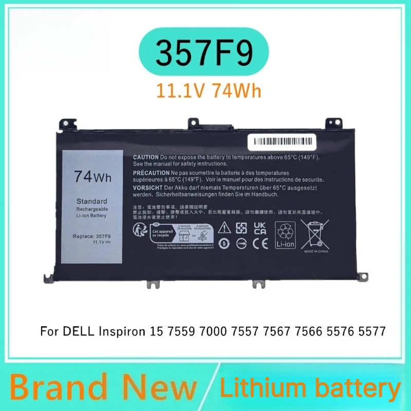 New Genuine Quality 11.1V 74Wh 357F9 Laptop battery For DELL Inspiron 15 7559 7000 7557 7567 7566 5576 5577 P57F P65F