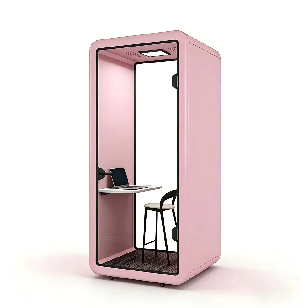 Acoustic Soundproof Phone Booth Work Pod Modular Prefab Office Cabin Privacy Quiet Meeting Room Aluminum Frame for Home