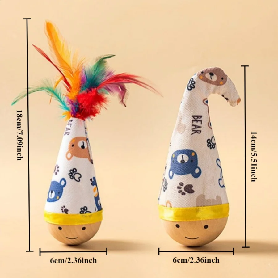 Juguete interactivo portátil con plumas para gatos – resistente - imagen 3