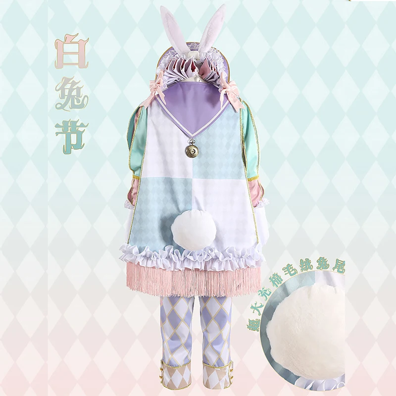 New! Cos epel Cute Cosplay Game Twisted Wonderland White Rabbit Festival Celebration Halloween Party New Costume A