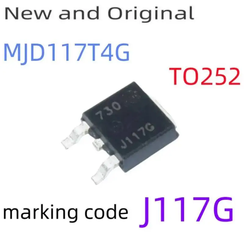 

MJD117T4G MJD117 TO252 100V 50mA Complementary Darlington Power Transistors