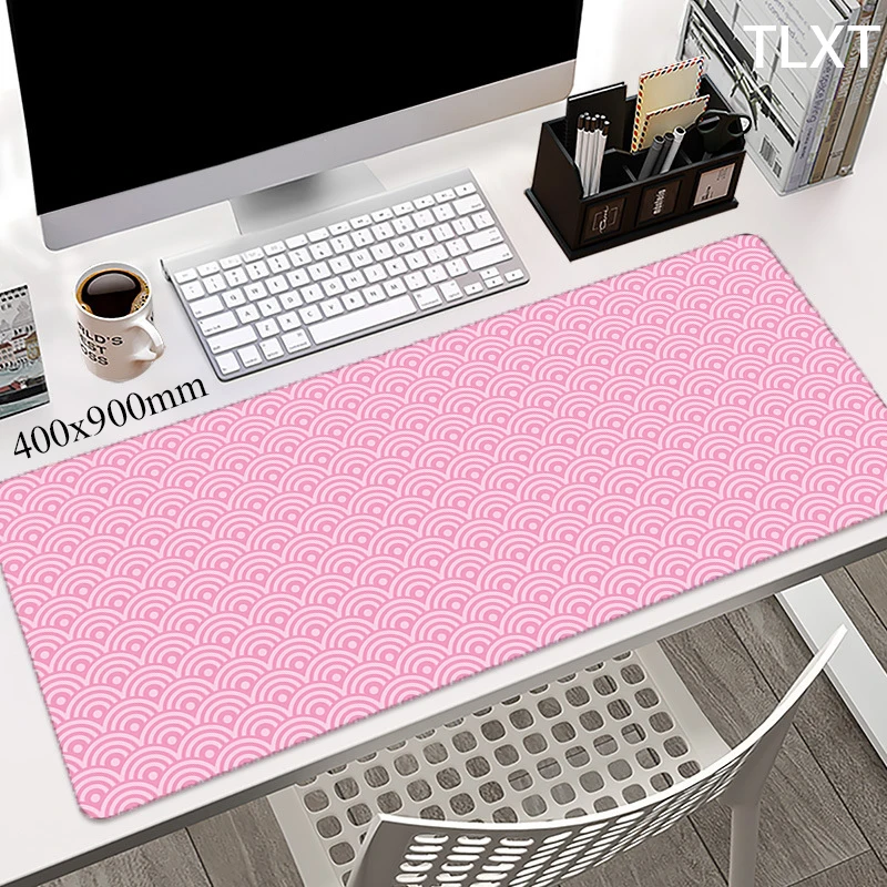 

Pink Large Mouse Pad Art Mousepad Rubber Desk Mat Mause Carpet Office Accessories Great Wave Table Rug Pc Mats Mausepad 100x50cm