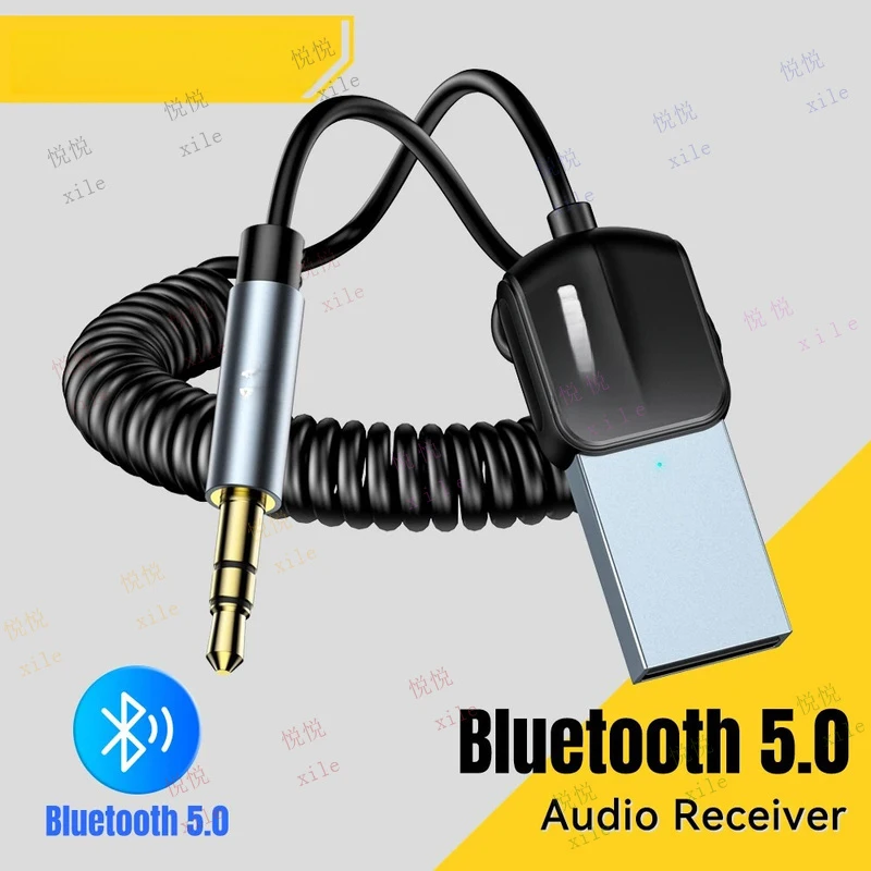 L+ Essager Bluetooth 5.0 for Aux Adapter USB to 3.5mm Jack Car Audio Stereo Receiver