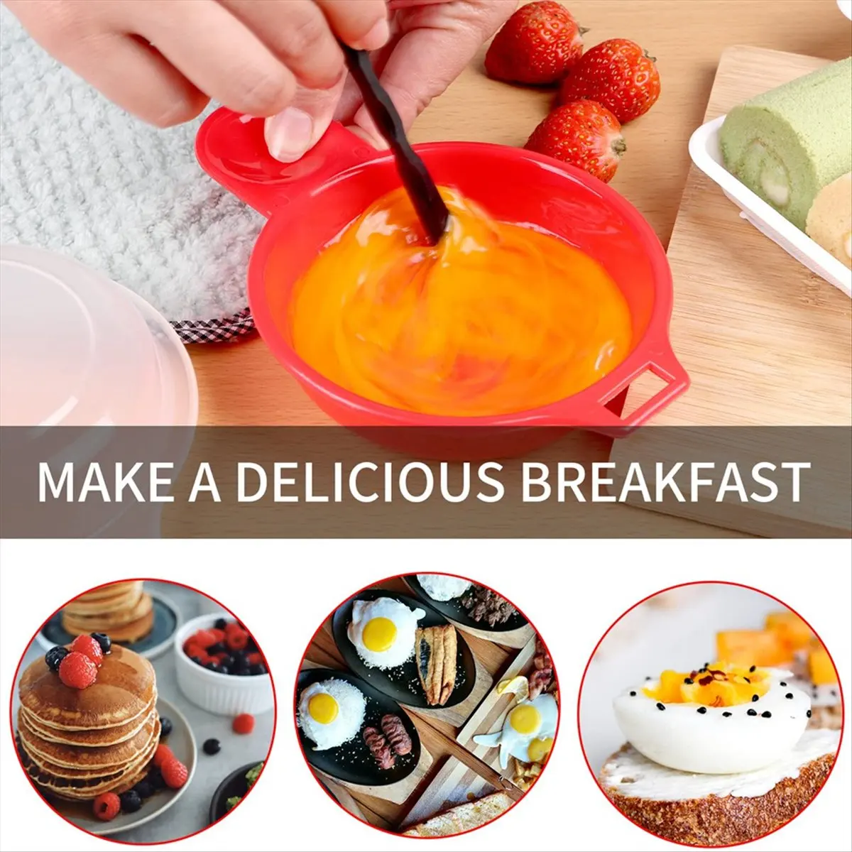 AB09 2 Sets Microwave Egg Cooker,1 Minute Fast Egg Hamburg Omelet Maker Kitchen Cooking Tool