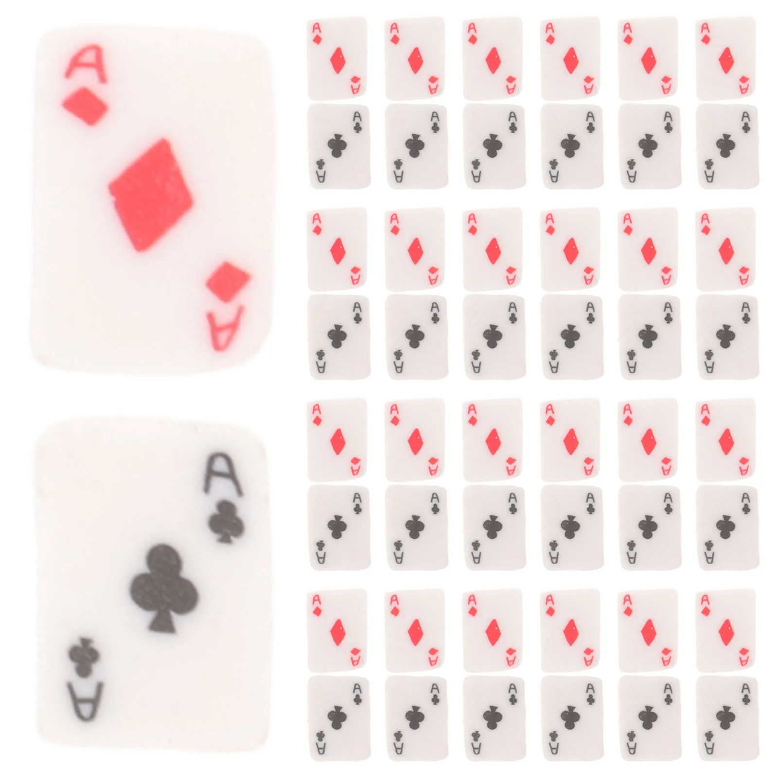 100 قطعة بطاقات اللعب بوليمر كلاي الخرز فضفاض خزر عازل ثقب تصميم DIY بها بنفسك صنع المجوهرات قلادة سوار المواد الحرفية
