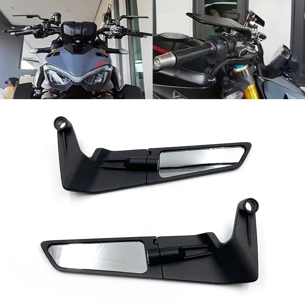 

For Vespa Honda Kawasaki Ducati Duke Yamaha BMW GSXR SV CFMOTO Tuono 1100 V4 Trident660 Motorcycle Foldable Rearview Side Mirror
