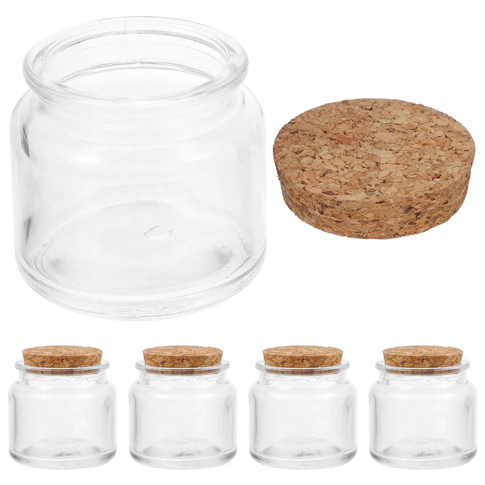 5Pcs 3.4oz Light-Shielding Glass Jars with Natural Cork Stoppers for Making Essential Oil Storage Spice Organization Home