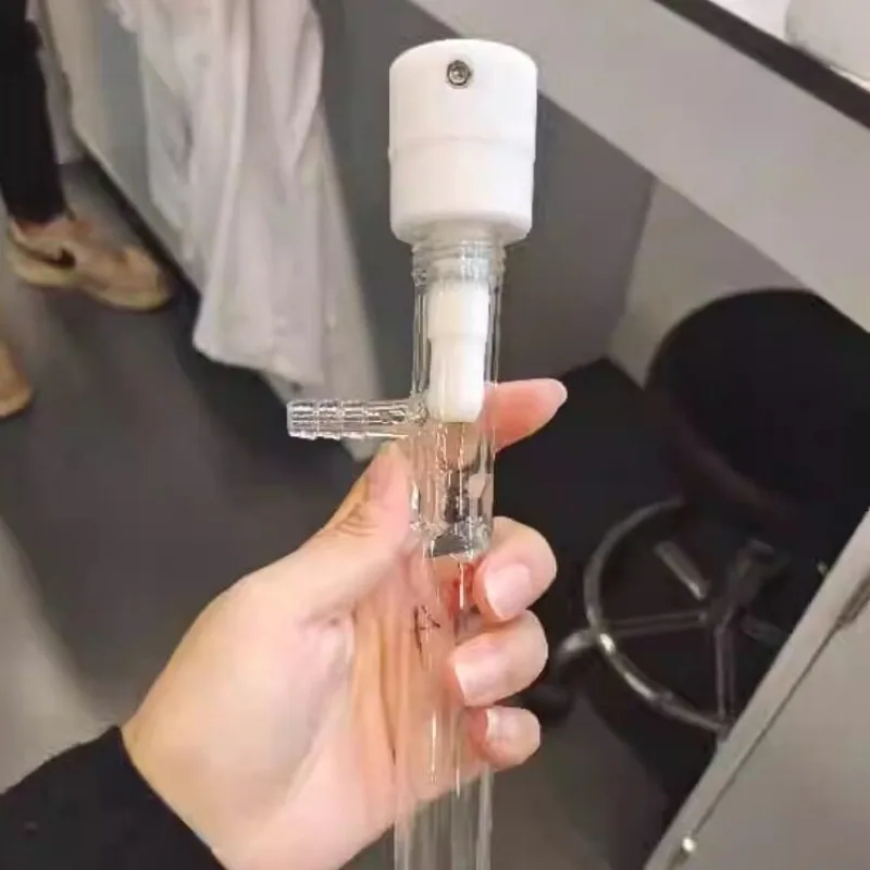 Schlenk Tube for COF Synthesis - High Temp Pyrex Glass Reaction Tube, No Flame Sealing Needed, Full PTFE