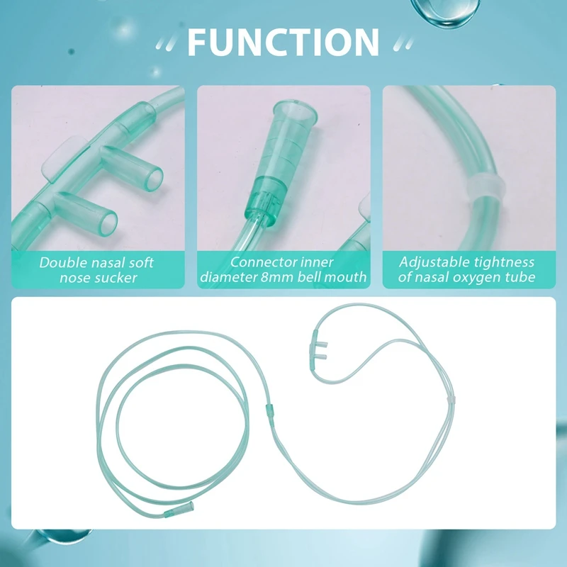 6Pcs Oxygen Cannulas 2 Meters Nasal Cannula Soft Nasal Oxygen Tubing O2 Cannula For Adults