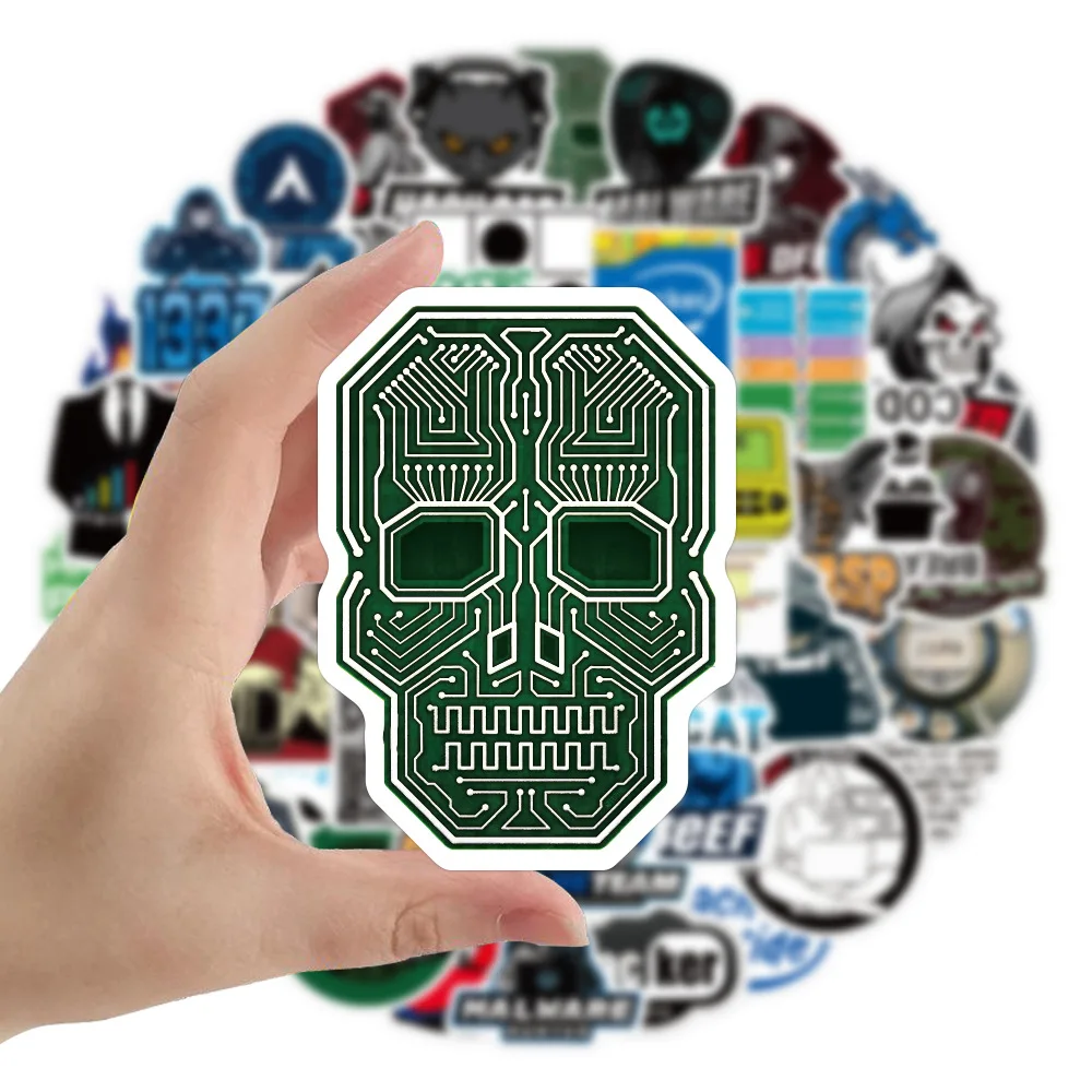 

50PCS Hacker Programming Stickers DIY Waterproof Laptop Phone Skateboard Fridge Guitar Luggage Car Kids Sticker Decals Toys Gift
