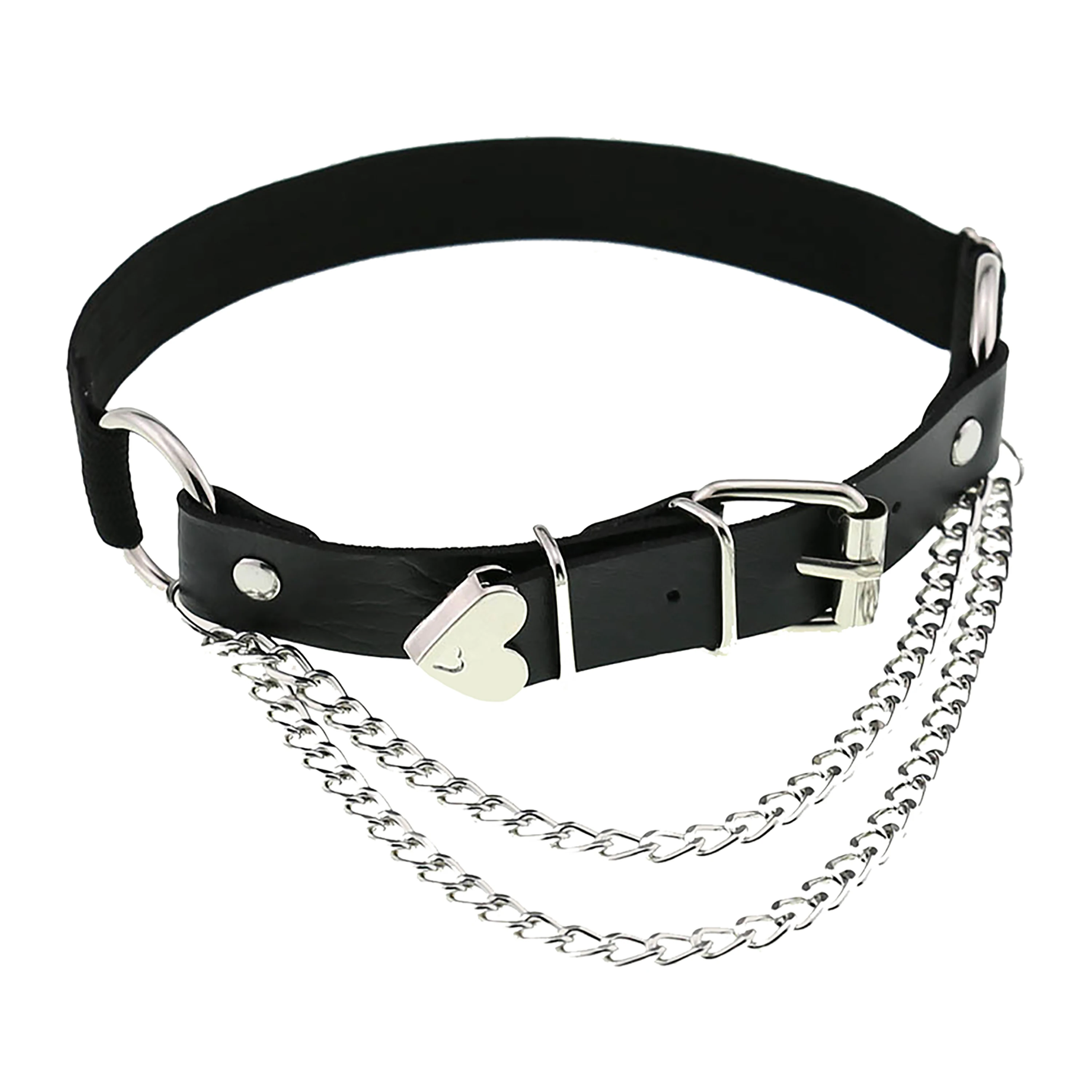 1 Máy Tính Cổ Điển Đen Nữ Gợi Cảm Punk Sọc Sexy Thun Da Pu Chân Vòng Dây Có Thể Điều Chỉnh Garters Bé Gái Thanh Đảng phụ Kiện