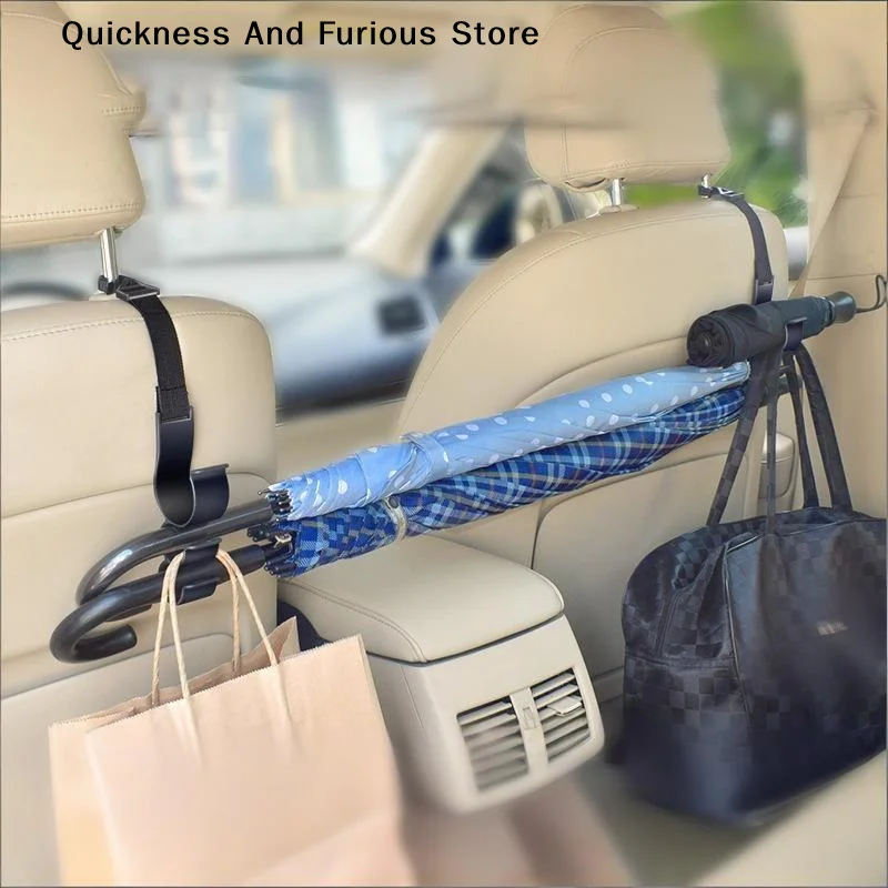 【MO】2pcs Car Back Seat Hook Multi-function Rear Seat Headrest Hanging Hook Umbrella Holder Seat Back Storage Interior Organizer
