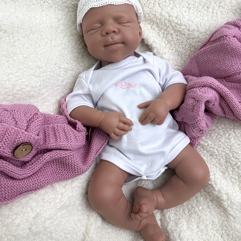 

47 см закрытые глаза Pascale твердая силиконовая кукла Reborn для маленьких девочек/мальчиков моющаяся мягкая на ощупь кукла Bebe ручной работы для коллекционера художника
