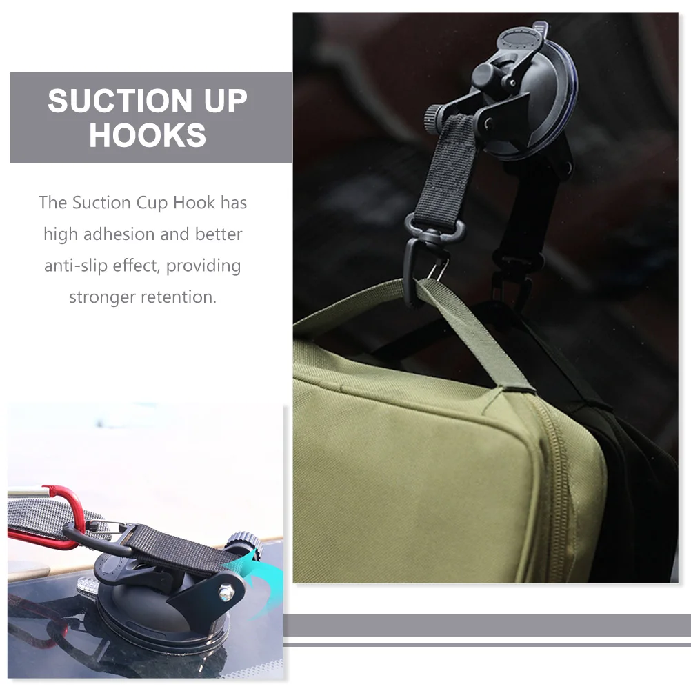 

4pcs Heavy Duty Suction Cup Outdoor Carabiner Car Tent Sucker Hangers Multifunctional No Punch Hooks Strong Vacuum Glass Surface