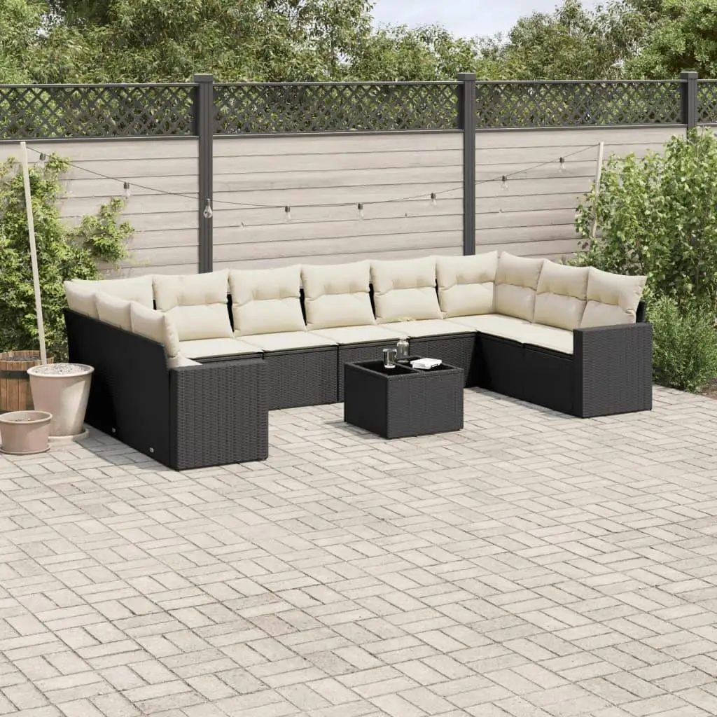 

Luxurious Black Garden Sofa Set Outdoor Furniture Stylish Patio Seating Comfortable Cushions Weather Resistant Design